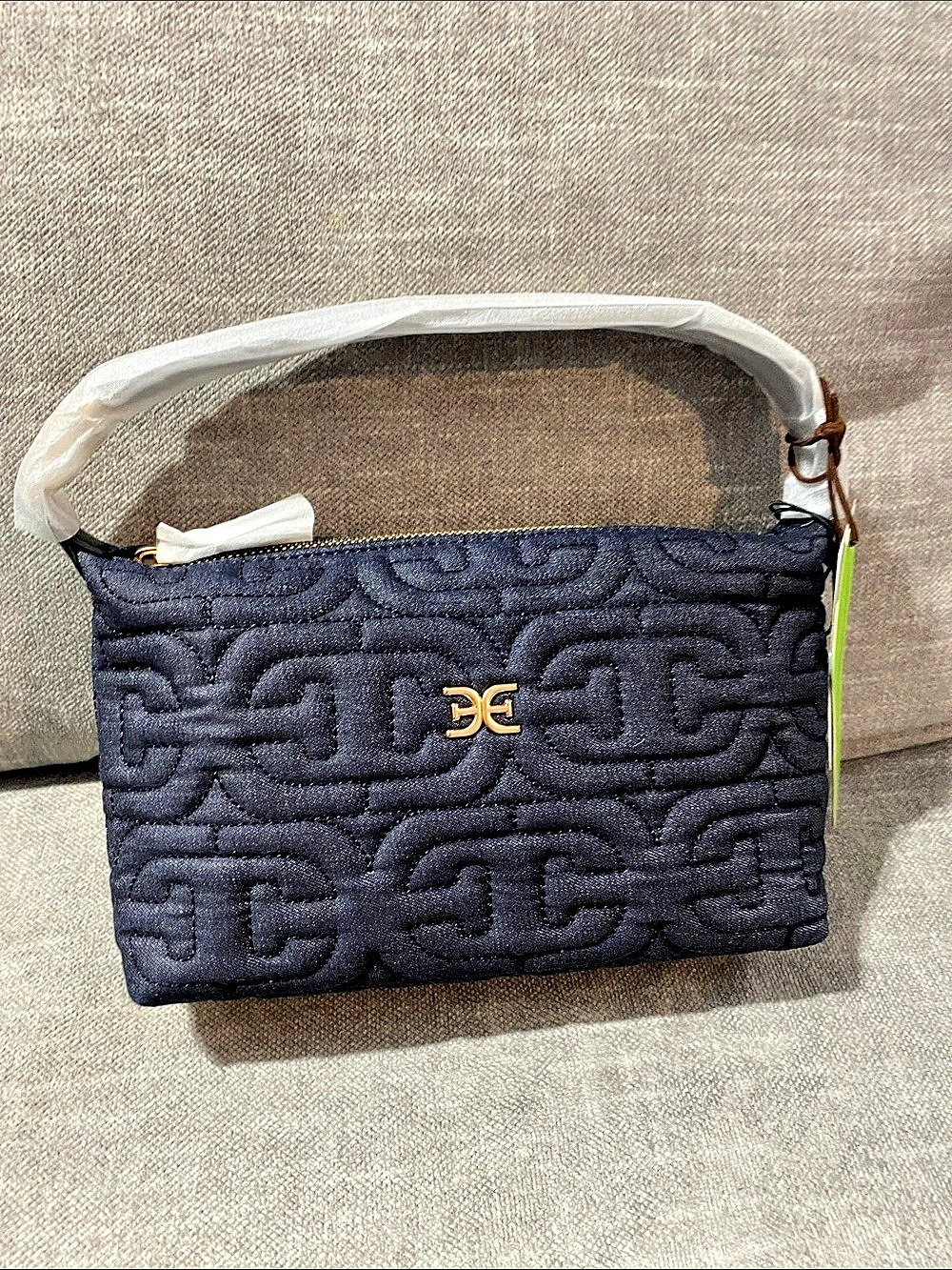 Sam Edelman Ethyl Denim HBSE-126-0008-57 Quilted Mini Bag in Blue NWT In Bag